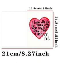 1 set - Carte de vœux en forme de cœur romantique avec enveloppe - Élégante, convient pour la Saint-Valentin, le mariage, l'anniversaire Cadeau de message d'amour pour le mari, la femme, elle, lui en tant que doux cadeau de la Saint-Valentin - Multicolore - Voir 4