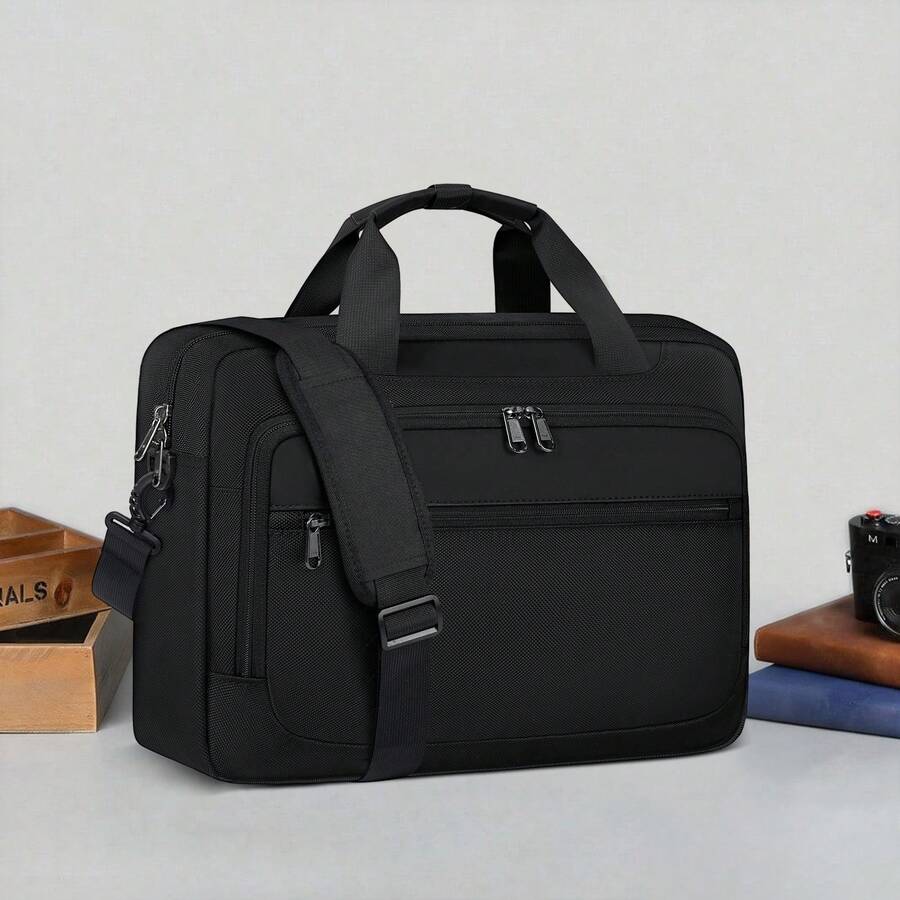 NEWHEY 17.3-Inch Laptop Bag, Men's Handheld Briefcase, Waterproof Laptop Bag, Convertible Crossbody Briefcase, Unisex Computer Bag, Business, Travel, And School Portable Laptop Bag - Multicolor - View 1