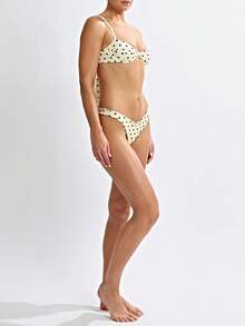 Bikini Set For Women Two Piece Swimsuits V Neck Low Rise Tie Back Self Spaghetti Straps Swimsuit - Apricot - View 5