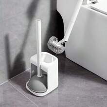 Koreanisch/Japanischer Stil Toilettengarnitur mit Bürstenhalter, Badezimmer Abflussreinigungsbürste für den Hausgebrauch, erreicht jede Ecke - Weiße Toilettenbürstengarnitur - Übersicht 3