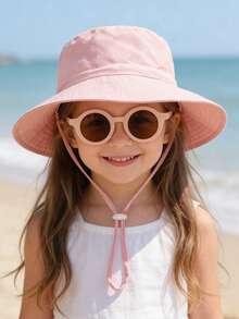 一套婴儿防晒帽和时尚眼镜，透气速干沙滩及日常遮阳帽 - 漁夫帽+眼鏡 - 查看 6