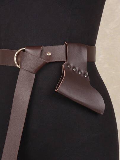 1pc נדן חרב דמוי עור שחור, בסגנון ימי הביניים, מתאים למסיבת ליל כל הקדושים קוספליי (חגורה לא כלולה)