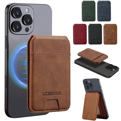 LC.IMEEKE 1个PU皮革磁吸卡包支架保护套配件，兼容 17、16、15、14、13、12系列Pro/Pro Max/Plus/Mini
