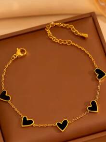 1 pieza Pulsera de moda con corazón de doble capa - Multicolor - Ver 2