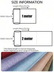 1pc Natural Linen-Like Solid Color Fabric, Linen Texture Polyester Fabric, Home Decor Tablecloth Cushion Sofa Cover DIY Fabric, Slightly Stiff Linen-Look Fabric - A - View 2