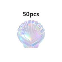Bộ 10/20/40/50 chiếc đĩa giấy dùng một lần hình vỏ sò nàng tiên cá hologram kích thước 7 inch và 9 inch, đĩa giấy cầu vồng, đồ dùng tiệc chủ đề nàng tiên cá, lý tưởng cho các bữa tiệc sinh nhật mùa hè, tiệc cô dâu và tiệc cưới. - Nhiều màu - Xem 15