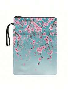 De Volta às Aulas - Capa para Caderno com Zíper e Alça, Estampada com Flores, em Poliéster, Ideal para Cadernos e Livros Didáticos, Estojo Protetor para Mulheres e Adolescentes, Presente Perfeito para Amantes de Livros, Compatível com Livros de 30 x 23 cm - 1 Unidade - Peça única - Ver 3