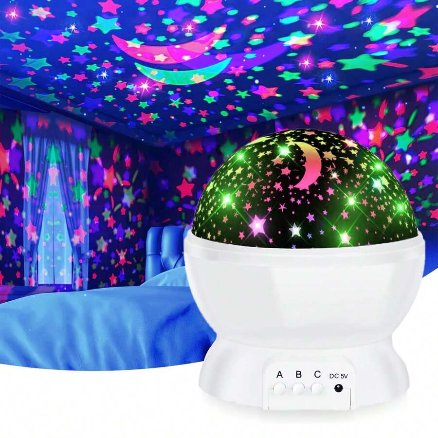 Star Projector Night Lights For Kids, Birthday Gifts For 1-4-6-14 Year Old Girl Boy Kids Bedroom, Glow In The Dark Stars Moon For Child Asleep Peacefully - 白色 - 查看 1