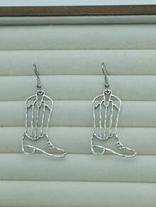 1 Pair Minimalist Western Cowboy Boot & Hat Element Pendant Earrings - Earring - View 13