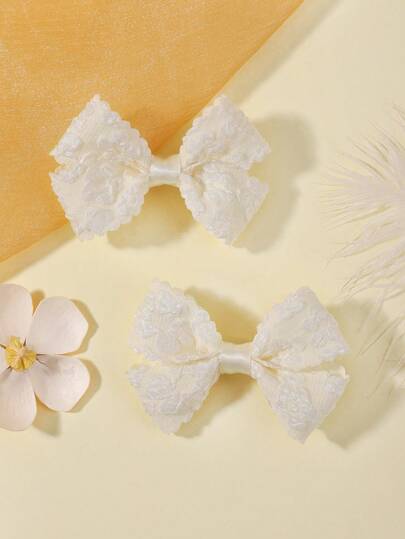 Set de 2 pinzas para el cabello con lazo de unicolor, accesorios de cabello versátiles para volver a la escuela y todas las estaciones