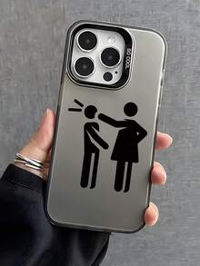 1 chiếc ốp lưng điện thoại cao cấp tối giản họa tiết 2D ngộ nghĩnh, thời trang, chống trượt, cảm giác cầm nắm sang trọng, phù hợp với Apple 17/16/15/14/13/12/11 Pro Max và Galaxy S23/S22/S21 và A54/A53/A52/A34/A15 Series, một món quà tuyệt vời dành cho đồng nghiệp, bạn bè, gia đình, người yêu hoặc chính bạn vào dịp sinh nhật, năm mới, ngày Valentine, Ramadan, Lễ Phục Sinh. - màu đen - Xem 3