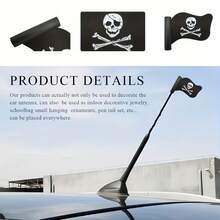 Pirate Skull Antenna Topper, EVA Material, & Crossbones Design, Windproof & Rainproof, Enhances Visibility & Stylishness, Automotive Accessory, Bold Design - A - View 6
