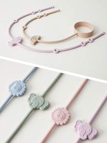 3pcs/Set Baby Teethers & Bottle Silicone Strap, Adjustable Anti-Lost Strap For Baby Bottles, Suitable For Stroller, Car Seat, High Chair, Crib, Pacifier Hanging Chain - 3pcs - View 5