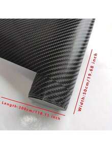 1pc Black Carbon Fiber Vinyl Film - PVC Material, Super Glossy Texture, Bubble Release Design, For Customized Styling - Durable Thin Film Sheet - One Size - View 3