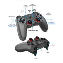 2.4G无线游戏手柄，带USB接收器，AAA电池供电，符合人体工程学设计，适用于PC/笔记本电脑/游戏主机 - 黑色 - 查看 11