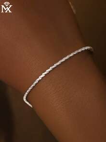 SYMFNY 1条925纯银雪花链手链，圣诞礼物，优雅简约女士首饰，生日/情人节礼物，奢华小众设计，适合日常佩戴、派对、约会 - 手鍊 - 查看 1