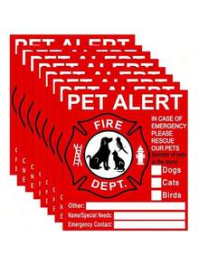 Pet Safety Alert Stickers, Warning Emergency Fire Rescue Stickers Waterproof Stickers, To Save Our Cats/Dogs In Case Of Emergency Fire, Firefighters Will Use Alert Stickers To Rescue Our Loved Ones From Windows, Doors Or Houses - 5pcs Pet Alarm Stickers - View 4