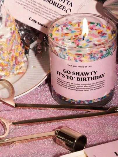 1pc Large Mug, Happy Birthday! Wishing You A Very Happy Birthday And Many More Wonderful Memories In The Year Ahead. May Your Birthday Be As Sweet As This Adorable Frosted Candle, And May The Coming Year Be Filled With Fun, Adventure, And Moments Worth Sharing. Happy Birthday! Suitable For All Birthday Celebrations! Candle In A Jar, Candle, Gift, Home Decor, Birthday Decor, Birthday Candle, Decoration.