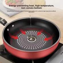 Frying Pan Non Stick 24cm Frying Pan Diamond,Lightweight & Easy To Clean, Induction Compatible - Red - View 6