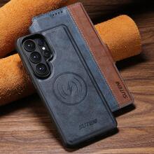 SUTENI Faux Leather Wireless Charging Card Holder Stand Wallet Magnetic Flip Cover Phone Case For Galaxy S26 Ultra S25 S24 S23 S22 For Unisex Relatives Friends And Elders Holiday Gift - Multicolor - View 28