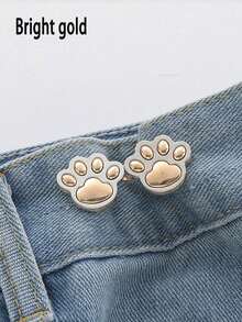 Cute Cat Paw Adjustable Belt Buckle, No Sewing Required, Fits Jeans, Skirts, Dresses, Women Fashion Accessory, Daily Wear - Multicolor - View 10
