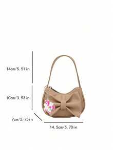 1pc Sweet PU Bow Handbag/Shoulder Bag/Underarm Bag, Casual Fashion Solid Color Small Bag, Meets All-Match Storage Needs, Multiple Colors Available, Exquisite And Versatile, Can Be Matched With Any Style, Suitable For Daily Travel, Shopping, Photography, All Seasons, Perfect Gift For Teenagers. - Butterfly Handbag + Rainbow Horse Pendant - View 11
