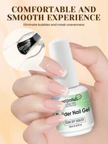 18ml Nail Building Gel, 0.61oz 7-In-1 Clear Nail Enhancement Strengthening Gel Suitable For Beginners And DIY Winter Christmas Manicure Salon, Requires LED And UV Lamp - Clear - View 8