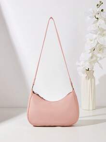 1pc Girl's Minimalist Underarm Bag, Baguette Bag, Zipper Pouch, Casual Commuter Phone Makeup Bag, Suitable For Daily, Party, Commute, Ideal Gift - Multicolor - View 8