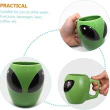 HappyWare Taza de cerámica cabeza de Alien alienígena extraterrestre Regalos originales para hombre Regalos originales para novio Tazas de intercambio - Verde - Ver 5