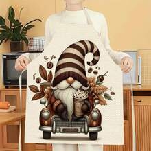 1pc Dwarf Pattern Apron, Creative Funny Fashionable Printed Home Cleaning Apron, Easy To Clean Kitchen Cooking Apron, Creative Home Apron - Multicolor - View 5