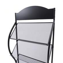 4Tiers Floor-Standing Magazine Rack Information Rack Storage Rack Newspaper Rack Display Rack Manual Book Rack Single Page Simple Iron (Black) - Black - View 10