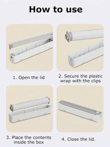 Magnetic Wrap Dispenser With Cutter, Aluminum Foil Dispenser Refillable Food Cling Film Cutter With Cutter Fits 30cm Rolls Easy One-Hand Operation, Wrap... - Multicolor - View 5