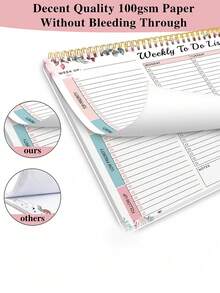 Trees Weekly Planner Notepad, Strong Backing Weekly Planning Notebook With Daily Sections, To-Do List, Habit Tracker & Productivity, Office Desk Accessories - A4 - View 6