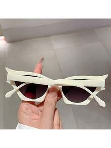 Women's New Eye Fashion Glasses Modern Retro Glasses Jumping Shape Decorative Glasses 6JXK - Màu đỏ - Xem 3