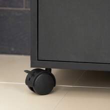 SoBuy FSB09-SCH, Mobile Kitchen Cabinet Microwave Oven Cabinet Kitchen Storage Trolley Kitchen Dining Room Storage Cabinet On Wheels, Black - Black - View 8