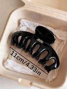 2 peças/1 peça Presilhas de Cabelo Plásticas Pretas e com Estampa de Leopardo Cáqui para Mulheres, Elegantes, Minimalistas, de Cor Sólida, Adequadas para Uso Diário, Casual, Festa, Transporte, Praia, Coque, Rabo de Cavalo, Lavagem do Rosto, Maquiagem, Acessório Feminino - Multicolorido - Visão 2