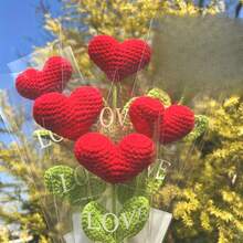 DIY Crochet Tulip Gift, Handmade Crocheted Tulip Bouquet, DIY Artificial Flower Bouquet, Crochet Flower Bouquet Gift, For Women, Valentine's Day Gift, Birthday Or Graduation Gift - Multicolor - View 12