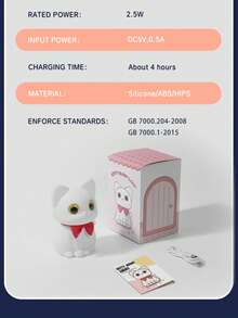 Cute Coffee Cup Night Light - 3 Brightness Levels Lamp With Touch Control 7 Colors, Silicone Lamp With 30 Min Timer, USB Rechargeable - Soft Lighting And Design, Suitable For Room, Creative Gift - Kitty Night Light - View 9