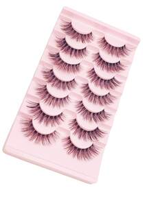 LIMEIKAI 7 Paar natürliche, feine Wimpernverlängerungen zum Verlängern und Verstärken der Wimpern - Kreuz-Fischschwanz-Stil Wimpern - Natürliche Wimpern - Übersicht 8