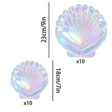 Bộ 10/20/40/50 chiếc đĩa giấy dùng một lần hình vỏ sò nàng tiên cá hologram kích thước 7 inch và 9 inch, đĩa giấy cầu vồng, đồ dùng tiệc chủ đề nàng tiên cá, lý tưởng cho các bữa tiệc sinh nhật mùa hè, tiệc cô dâu và tiệc cưới. - Nhiều màu - Xem 7