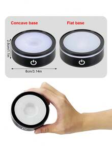1pc Modern 3D Glass Ball LED Base, Touch Color Changing LED Display Stand - USB/Battery Powered, Decorative Atmosphere For Liquor, Suitable For 3D Crystal Photos, Glass, Acrylic Or Transparent/Translucent Materials, Party, Room, Office Decoration - Multicolor - View 9