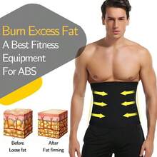 Men's Black Waist Trainer, Sweat Sauna Waist Belt, Slimming Waist Cincher - Black - View 2