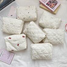 Embroidered Clutch Bag Large Capacity Cosmetic Organizer Bag Multi-Purpose Storage Pouch Soft Makeup Bag - Multicolor - View 7