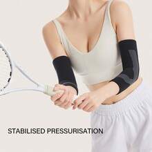 1pc Compression Elbow Sleeve, Elbow Support Brace For Basketball, Tennis And Sports Fitness Exercises - Black - View 8
