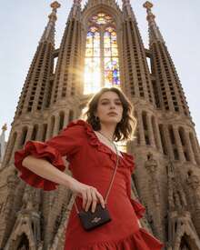 Coach Mini Chain Wallet Leather Crossbody Bag For Women Flap Shoulder Bag Cute Cross Body Purse With Outside Open Pocket - Brown - View 1