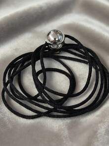 Dây chuyền choker hình nơ cầu kiểu Hàn Quốc mới năm 2026 dành cho nữ, thiết kế tối giản sang trọng. - hạt tròn - Xem 8