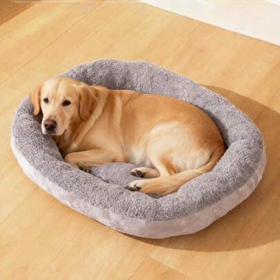 2026 Nuovo letto per cani in peluche ovale più spesso e confortevole, divano morbido in fibra di poliestere per animali domestici, adatto per tutti i gatti e cani di taglia piccola/media, senza assemblaggio richiesto, design durevole e facile da pulire, per uso interno/esterno