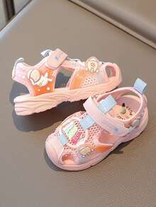 女童夏季休闲闭趾功能运动凉鞋 - 粉色 - 查看 4