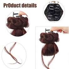 Claw Clip Braided Bun Hair Accessory - Black Brown - View 10