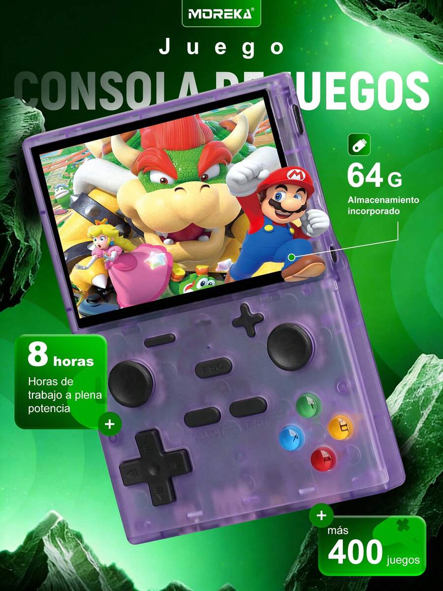 Consola de juegos portátil clásica retro: pantalla IPS de 3,5 pulgadas, más de 15.000 juegos integrados, 64 GB de memoria, el regalo de cumpleaños perfecto.